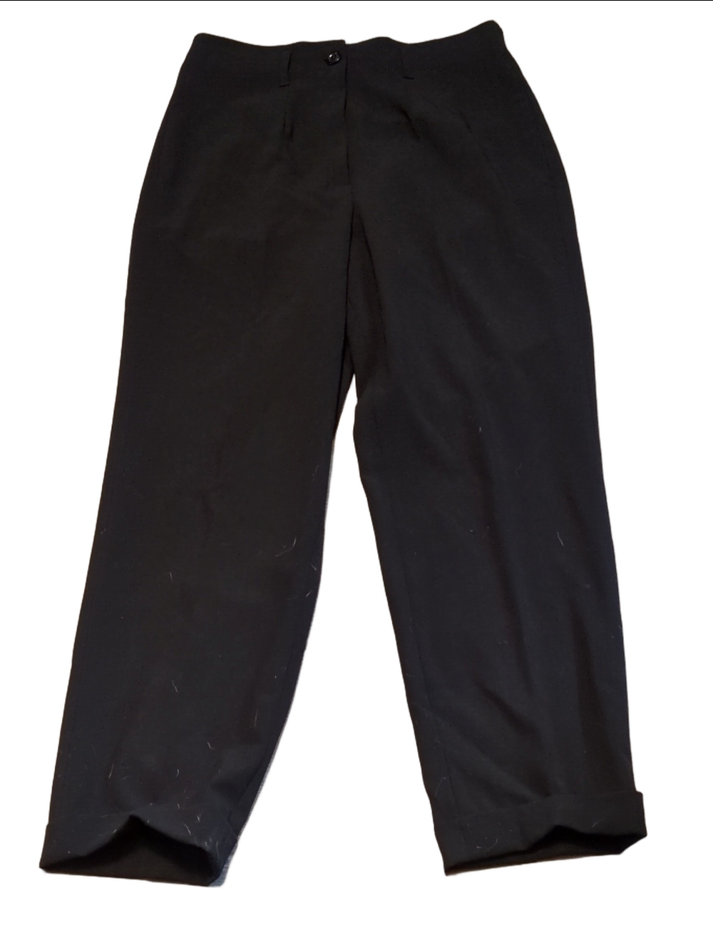 Cambio Black Wool Blend Cuffed Trousers Size 10